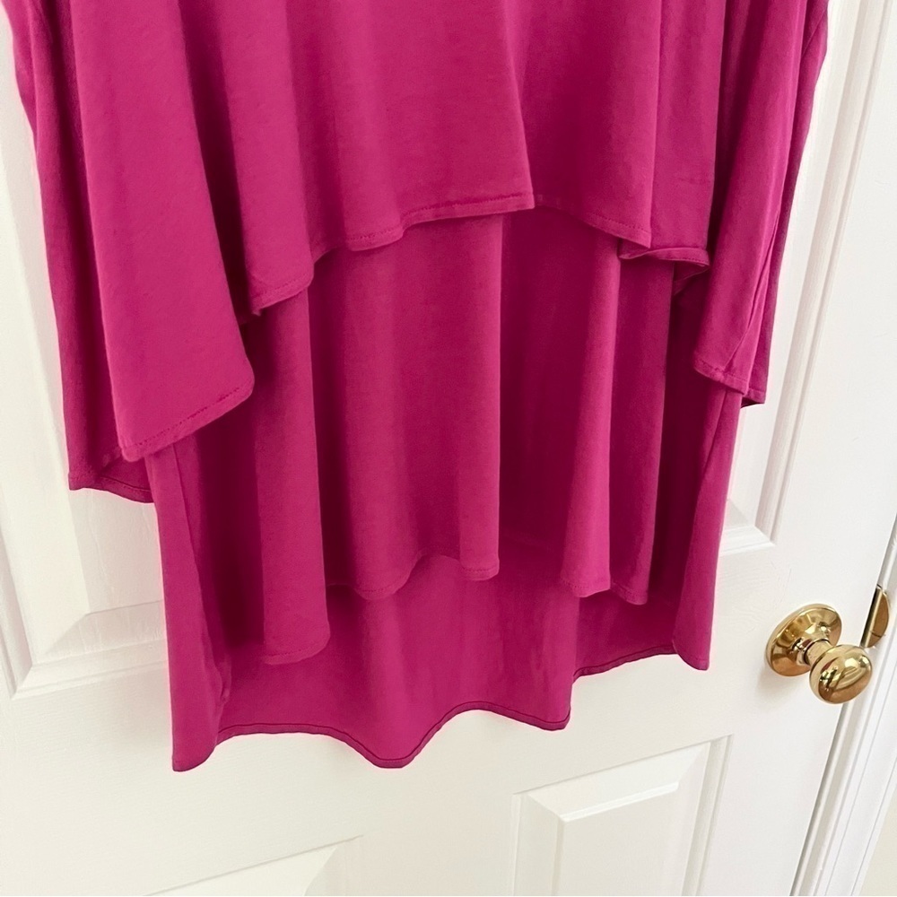 SLEEVELESS tiered fuchsia women’s top. M - Picture 3 of 6